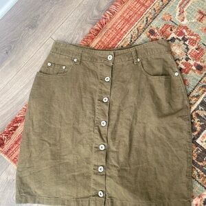 Faded Glory Khaki Button-Down Mini Skirt
